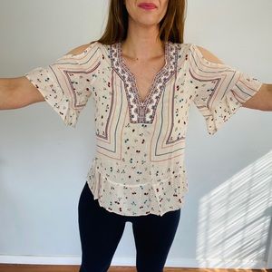 Wit & Wisdom BOHO Bell Sleeves Floral Top Small